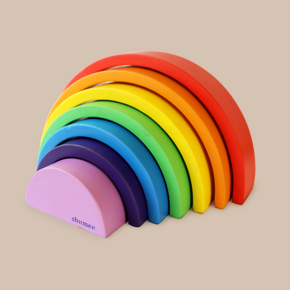 Wooden Rainbow Arc Colourful Wooden Arch Stacking Toy for Kids for 1.5 6 years Shumee