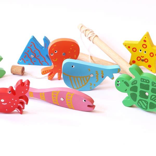Fishing Wood Wands Magnet Rod Toys Toddlers 1-3 Age 3-5 Game Pole