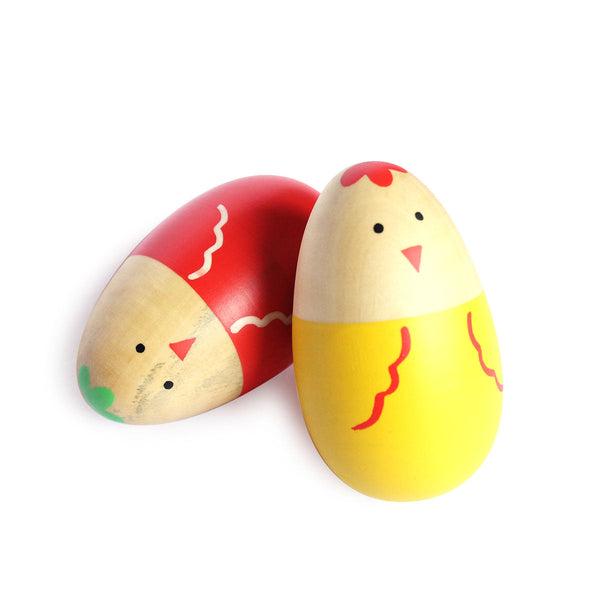 Wooden Chick Egg Shakers Toy Set for Babies (0 Months+)