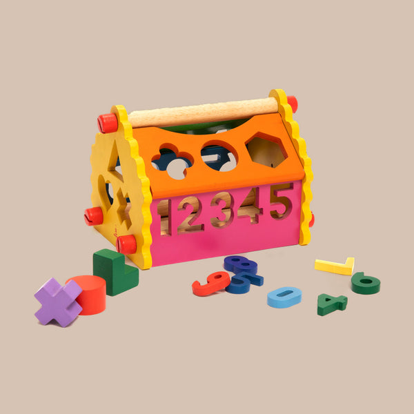 Wooden Shape & Number Sorter House Toy (1+ Years)