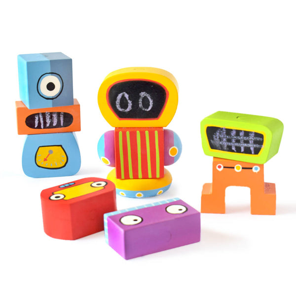 Wooden Magnetic Robo Blocks -12 Shapes (3 Years+)