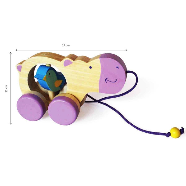 Wooden Haley Pull-Along Hippo Toy (1 Years+)