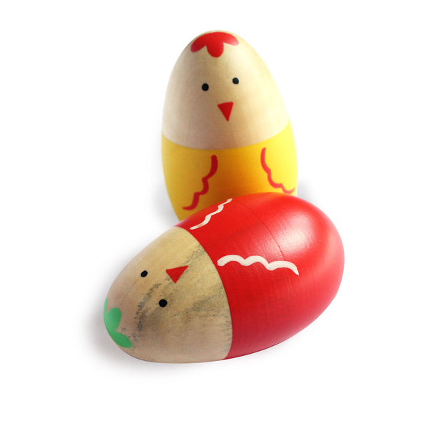 Wooden Chick Egg Shakers Toy Set for Babies (0 Months+)