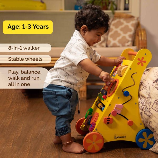 Stimulating Musical Activity Push Walker (Wooden) for Babies (9+ Months)