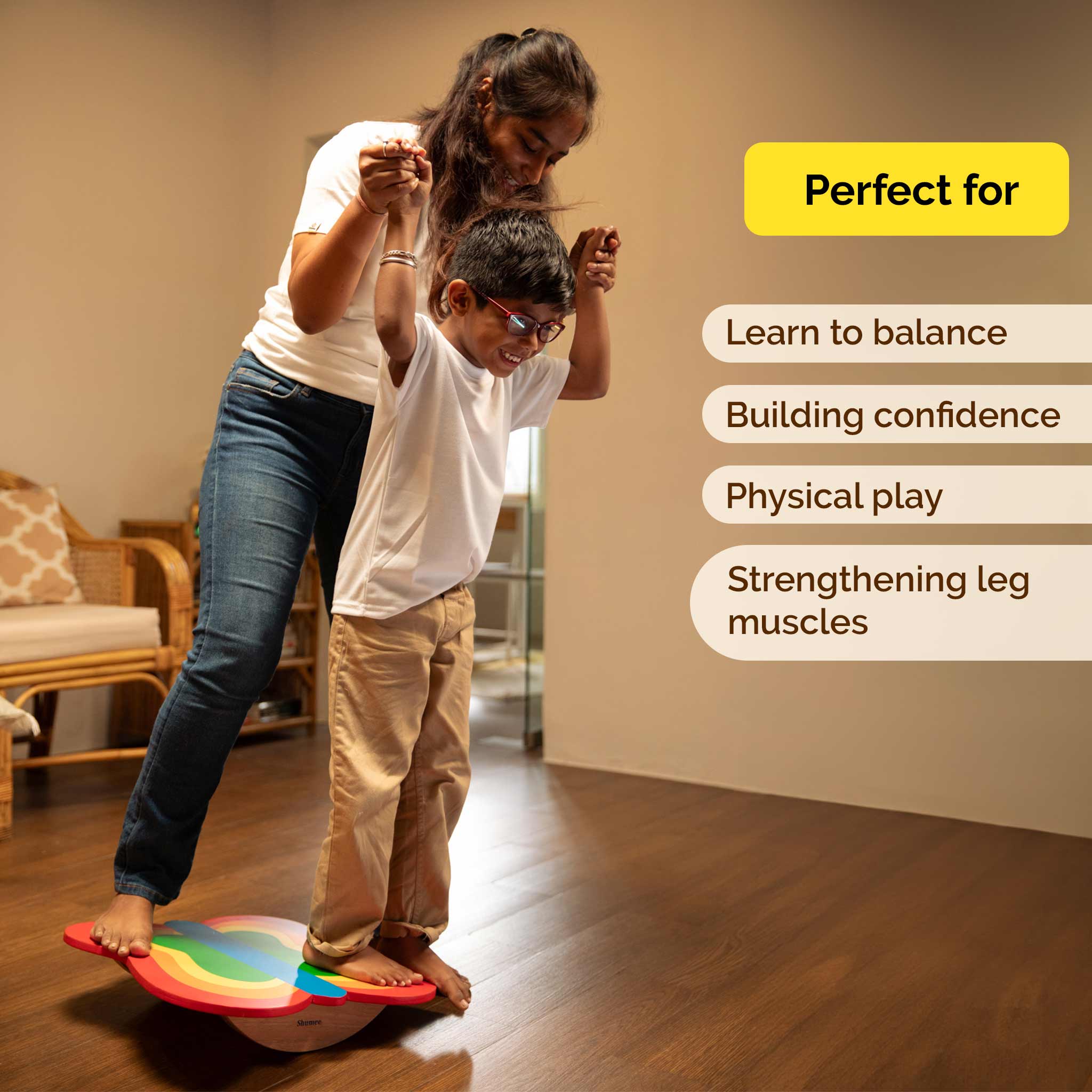 Wooden Balance Board Butterfly Balance Board For Kids Shumee