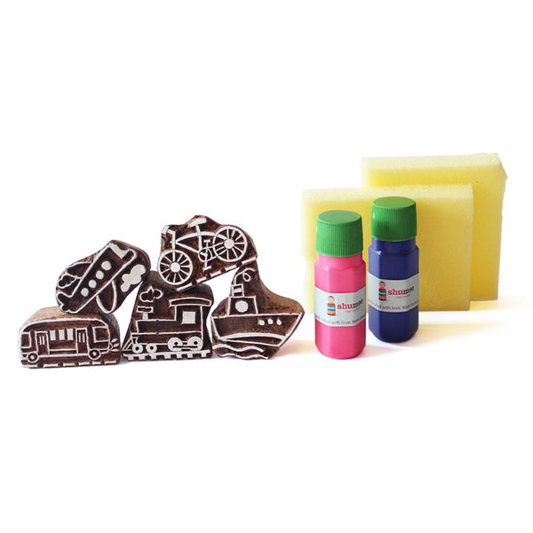 Modes of Transport Wooden Stamps Set  - 3 Years+