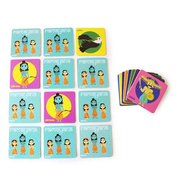 Ramayana Memory Game & Picture Book Set (4+ Years) - Mythology Educational Set for Your Kids & Gifting