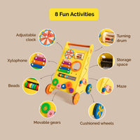 Stimulating Musical Activity Push Walker (Wooden) for Babies (9+ Months)