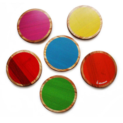 Colourful Wooden Stepping Discs - 1 Years+