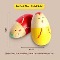 Wooden Chick Egg Shakers Toy Set for Babies (0 Months+)