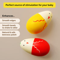 Wooden Chick Egg Shakers Toy Set for Babies (0 Months+)