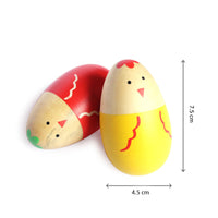 Wooden Chick Egg Shakers Toy Set for Babies (0 Months+)