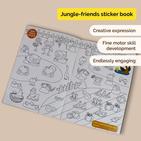 Jungle Friends Sticker Book -180+ stickers (3+ years)