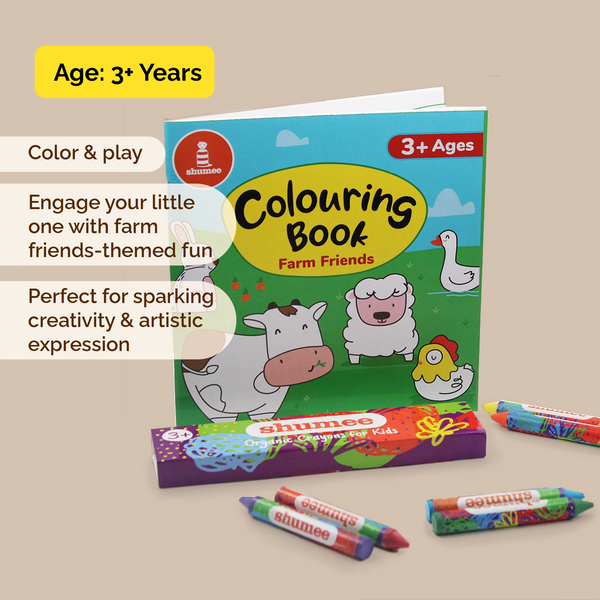 Farm Friends Colouring Book & Organic Crayon Kit (3 Years+)