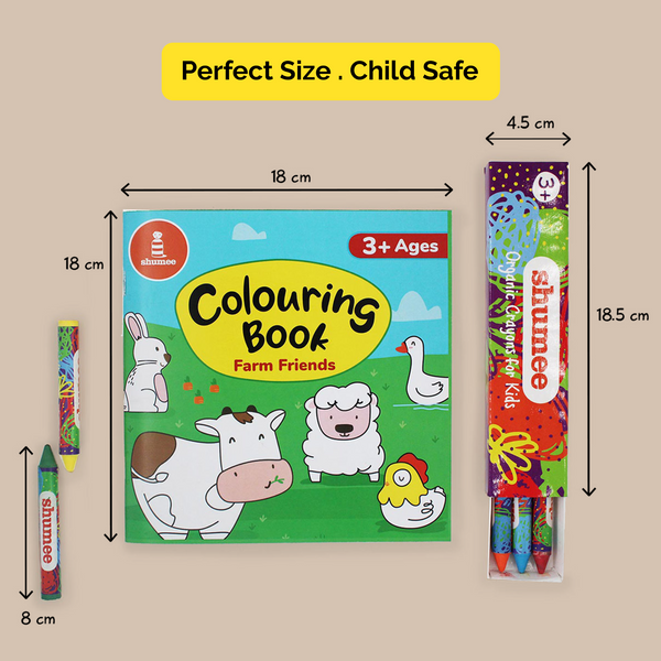 Farm Friends Colouring Book & Organic Crayon Kit (3 Years+)