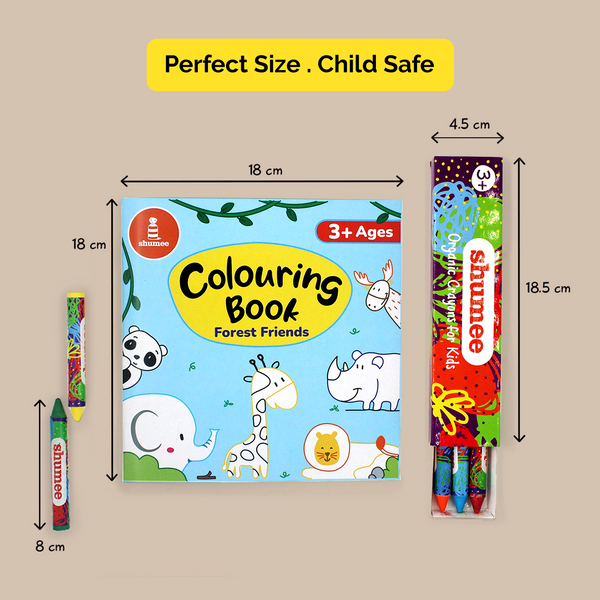 Forest Friends Colouring Book and Organic Crayon Kit  (3 Years+)