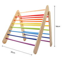 Sturdy Wooden Foldable Rainbow Pikler Triangle For Babies & Toddlers (6+ Months) - Montessori Toy