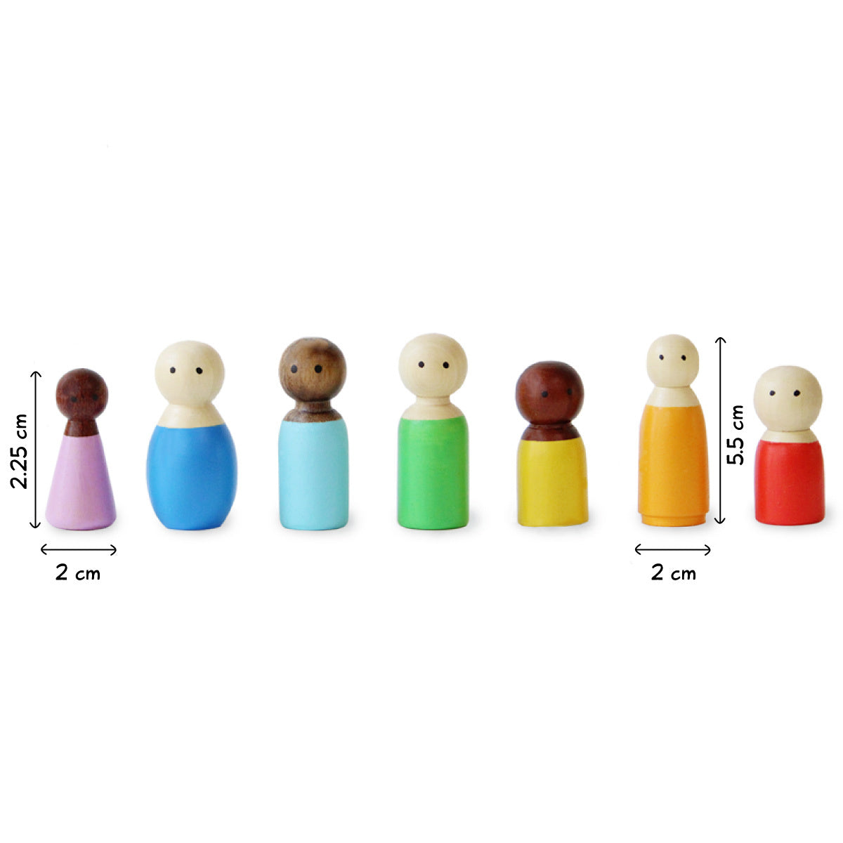 Wooden Peg Dolls Buy Colourful Diverse Wooden Peg Dolls for Kids Online in India Shumee