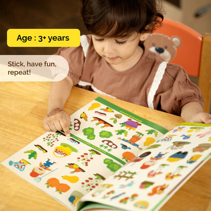 Sticker Book Combo - Farm + Jungle + Vehicle themed stickers- 160+stickers each-3 years+