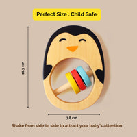 Wooden Penguin Rattle Toy for Babies (0 Months+)