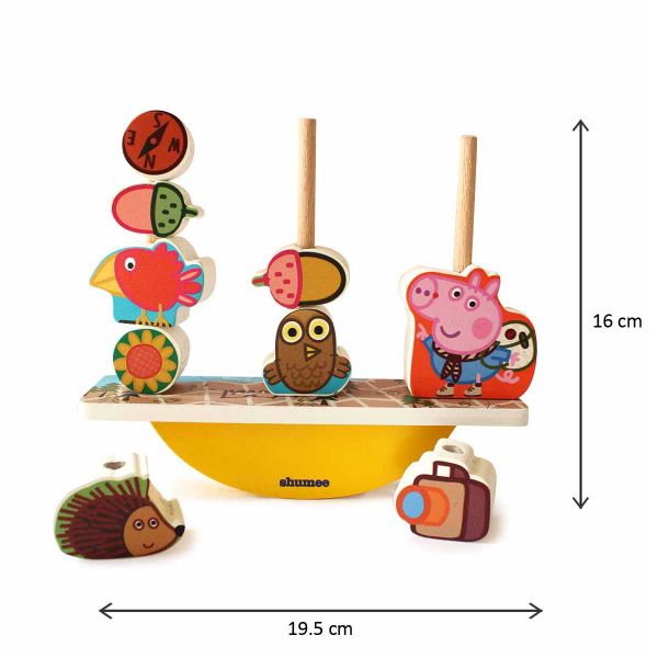 Peppa Pig Wooden Blocks Balancing Game - (3 Years+)