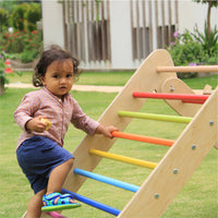 Sturdy Wooden Foldable Rainbow Pikler Triangle For Babies & Toddlers (6+ Months) - Montessori Toy