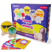 Wooden Solar System Playset With 52 Cards- Planet On Wheels (3+ Years)