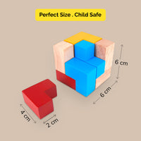 Colourful Wooden Puzzle Cube With 9 L-Shaped Blocks (4+ Years)