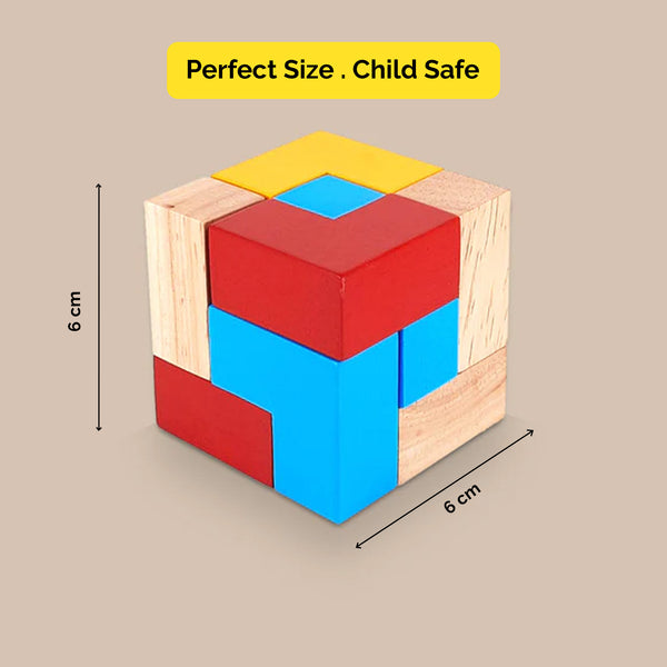 Colourful Wooden Puzzle Cube With 9 L-Shaped Blocks (4+ Years)