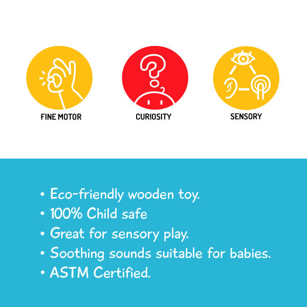 Neem wooden elephant rattle for babies (0 Months+)