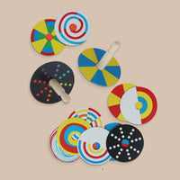 Wooden Spin Tops - 12 Patterned Discs (3+ Years)