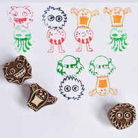 Monster Fun Wooden Stamps Set - 3 Years+