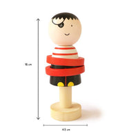 Wooden Pirate Rattle Toy - 3 Months+