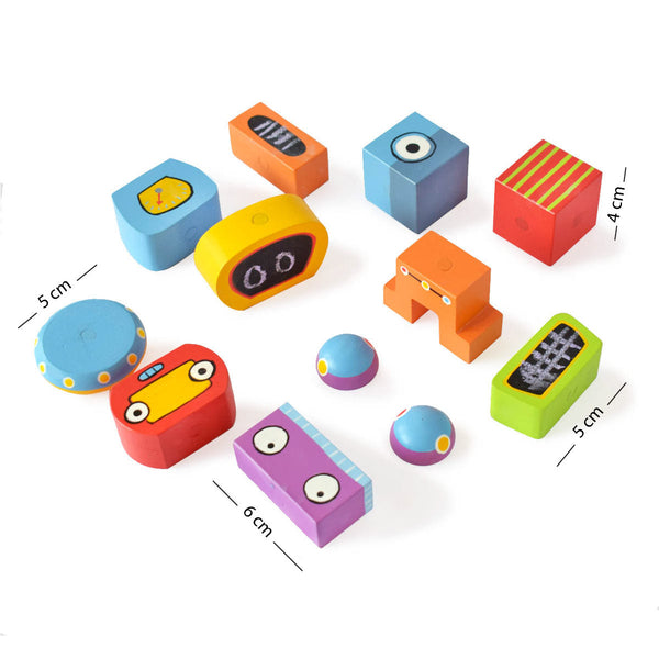 Wooden Magnetic Robo Blocks -12 Shapes (3 Years+)