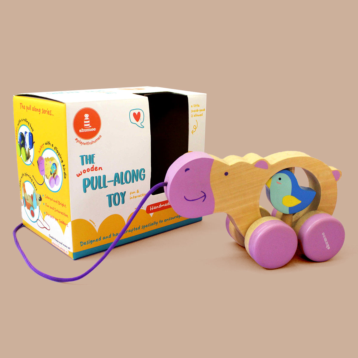 Haley Wooden Push and Pull Along Toy for Kids Shumee