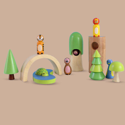 Wooden Peg Dolls Forest Friends Play Set (3 years+)