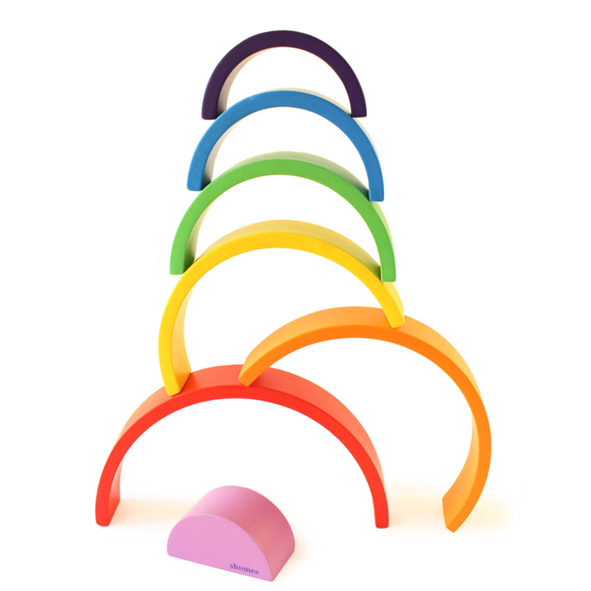 Wooden Rainbow Arc - Colourful Wooden Arch Stacking Toy for Kids for 1. ...