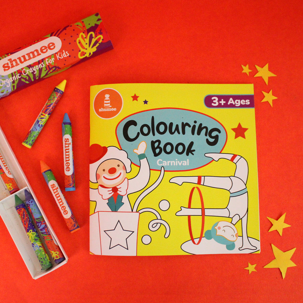 Carnival Colouring book and Organic Crayon Kit (3-6 years)