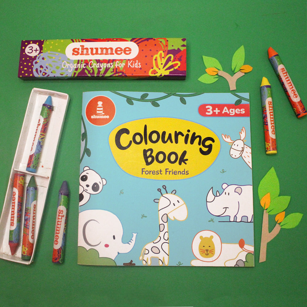 Forest Friends Colouring book and Organic Crayon Kit (3-6 years)