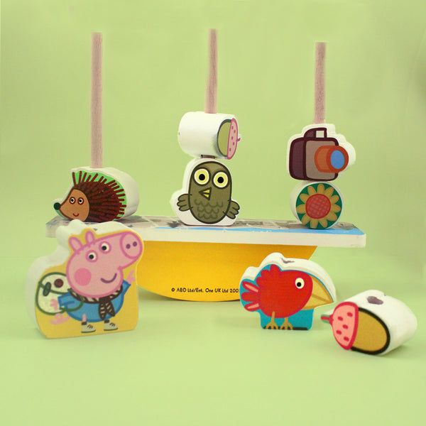 Peppa Pig Wooden Blocks Balancing Game - (3 Years+)